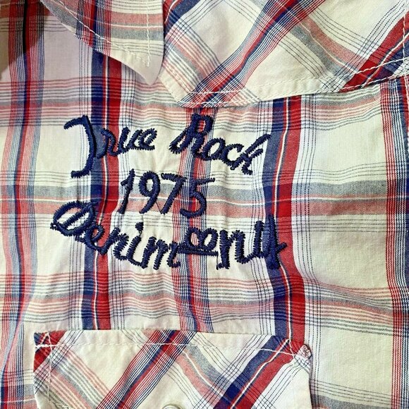 True Rock Plaid Pearl Snap Shirt Mens XL Western Rockabilly Rodeo Country - Picture 5 of 7